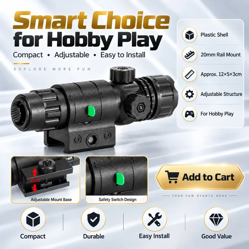 Adjustable Indicator Fitting for Outdoor Hobby Games, Plastic Shell Construction Compatible with 20mm Rail