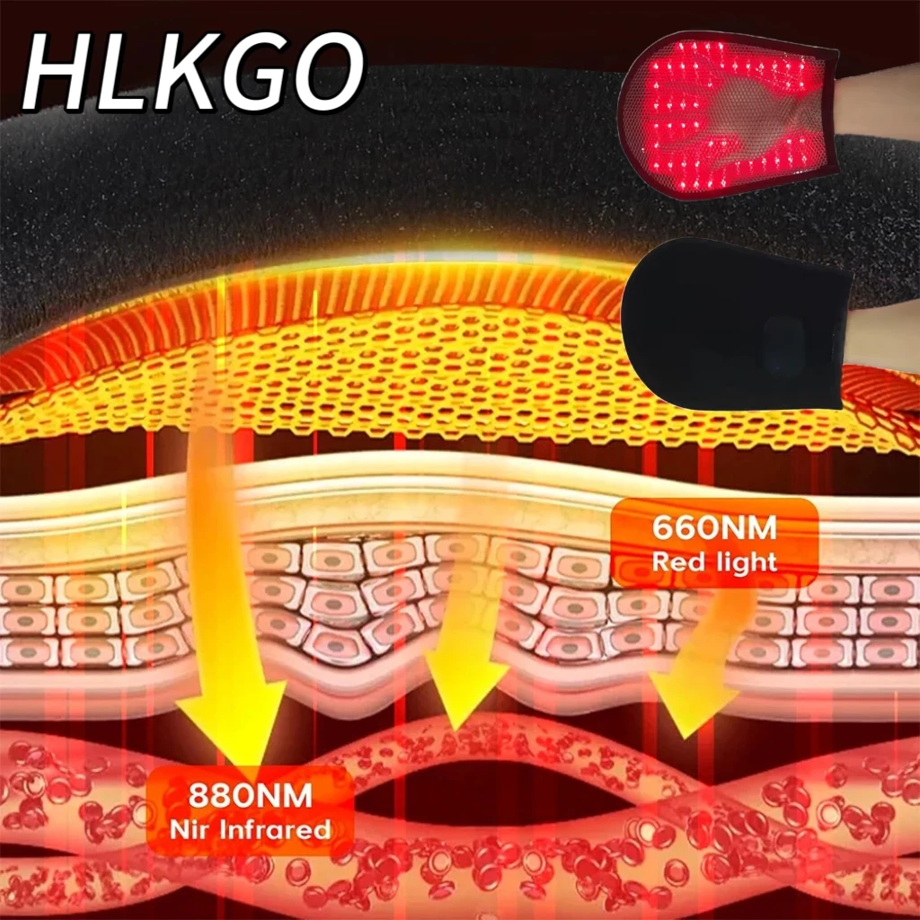 

Перчатки для облегчения боли при артрите с терапией красного света, варежки для ближнего инфракрасного диапазона для кровообращения рук и жестких пальцев