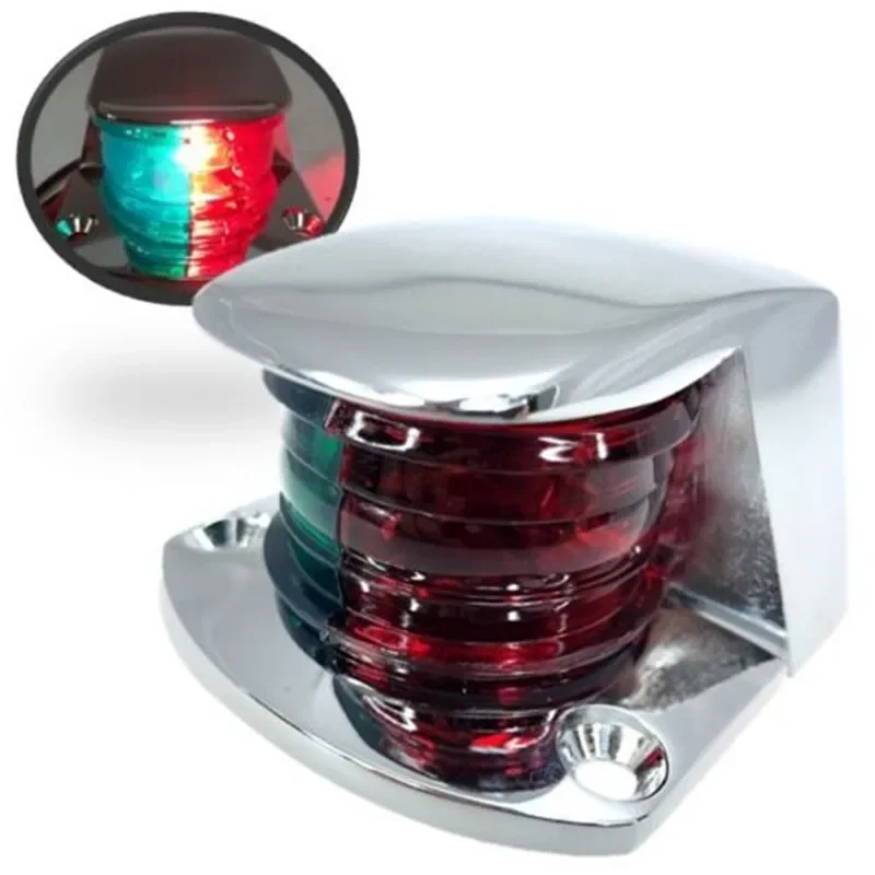 12V Bi-Color Deck Mount Bow Navigation Light, LED/Tungsten Lamp for Boat Yacht Sailing Signal