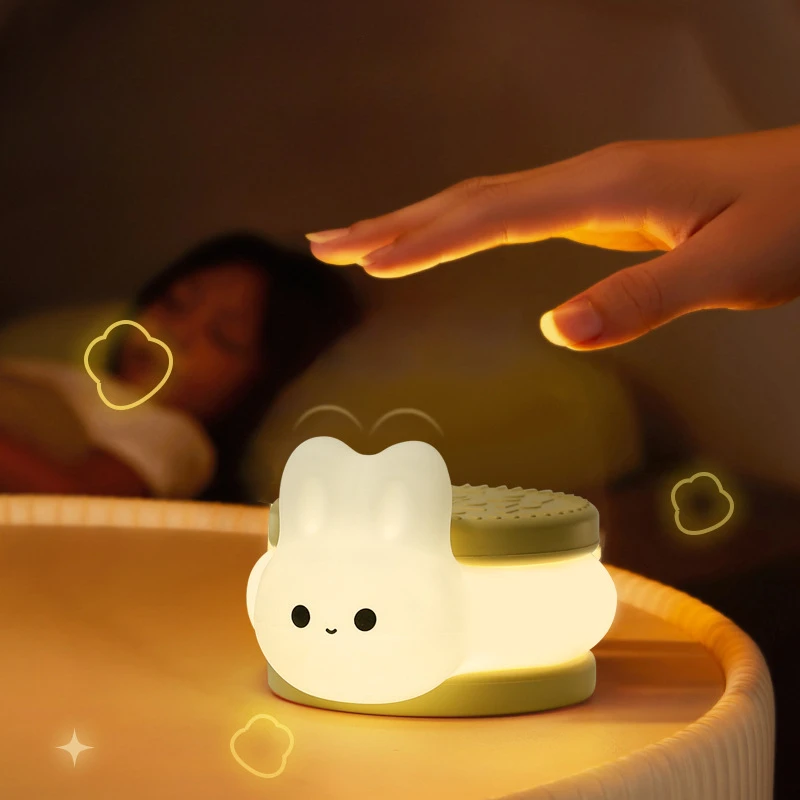 Modern Creative Biscuit Patting Night Light Children S Timed Soft Light Atmosphere Bedhead Adjustable Gift Light