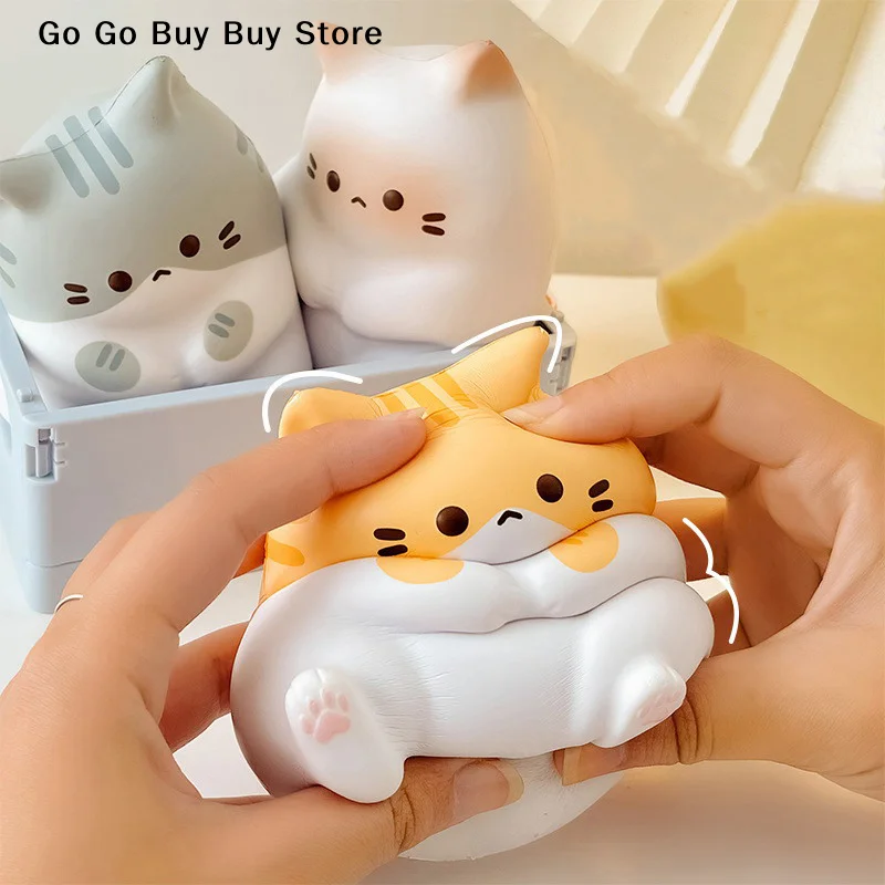 【S】Cat Stress Relief  Toy PU Slow Rising Squeeze Toys Antistress Ball Cartoon Table Ornaments  Stress Reliever Toys