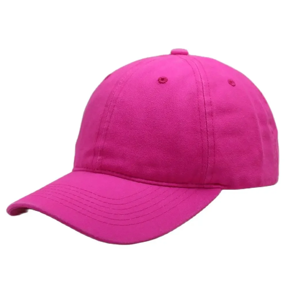 Wahsed Dazzling Blank Women\'s Plain Cap Men Cotton Baseball Cap Neon Green Yellow Orange Pink