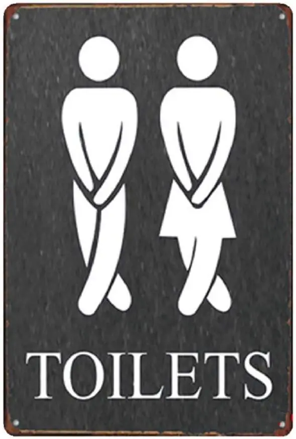 Toitals Wall Poster, Metal Painting Bar Club Pub Home Decor Wall 20 * 30cm Plaque, Toilets Wall Stickers WC Art Poster