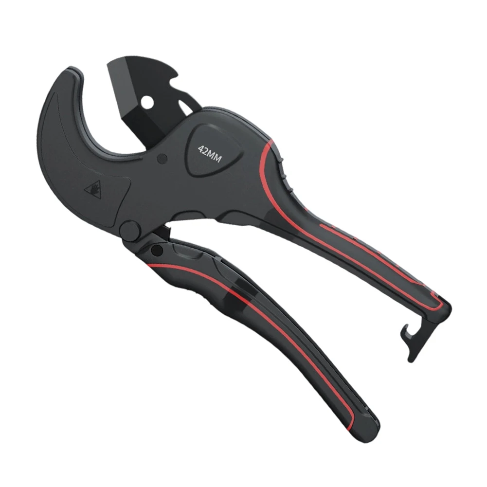Ratcheting Pipe Tube Cutter For PVC PU PP PE Hose 32 Mm 75 Mm Fast Square Cuts Fine Ground Blade Easy Replace Professional Tool
