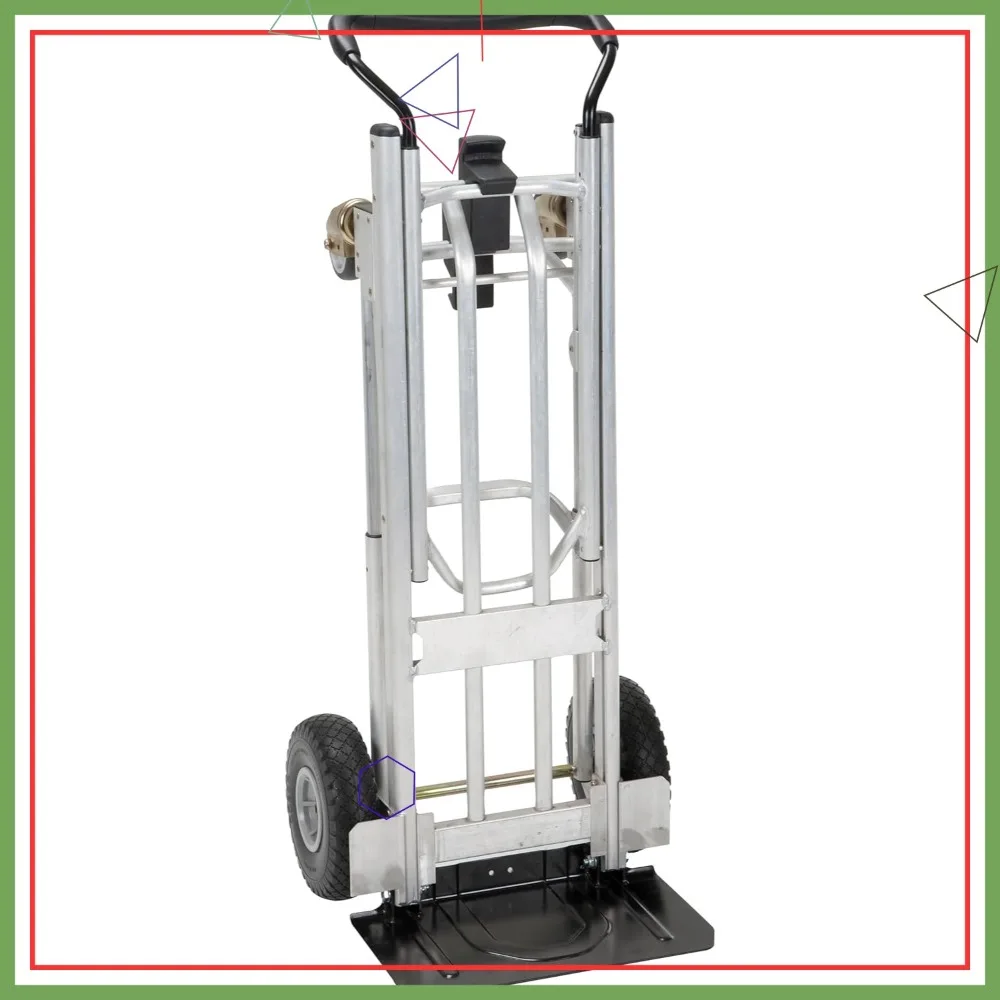 

4-in-1 Folding Hand Truck with Flat-Free Wheels, Heavy Duty 1000 lb Capacity, Quick One-Hand Conversion