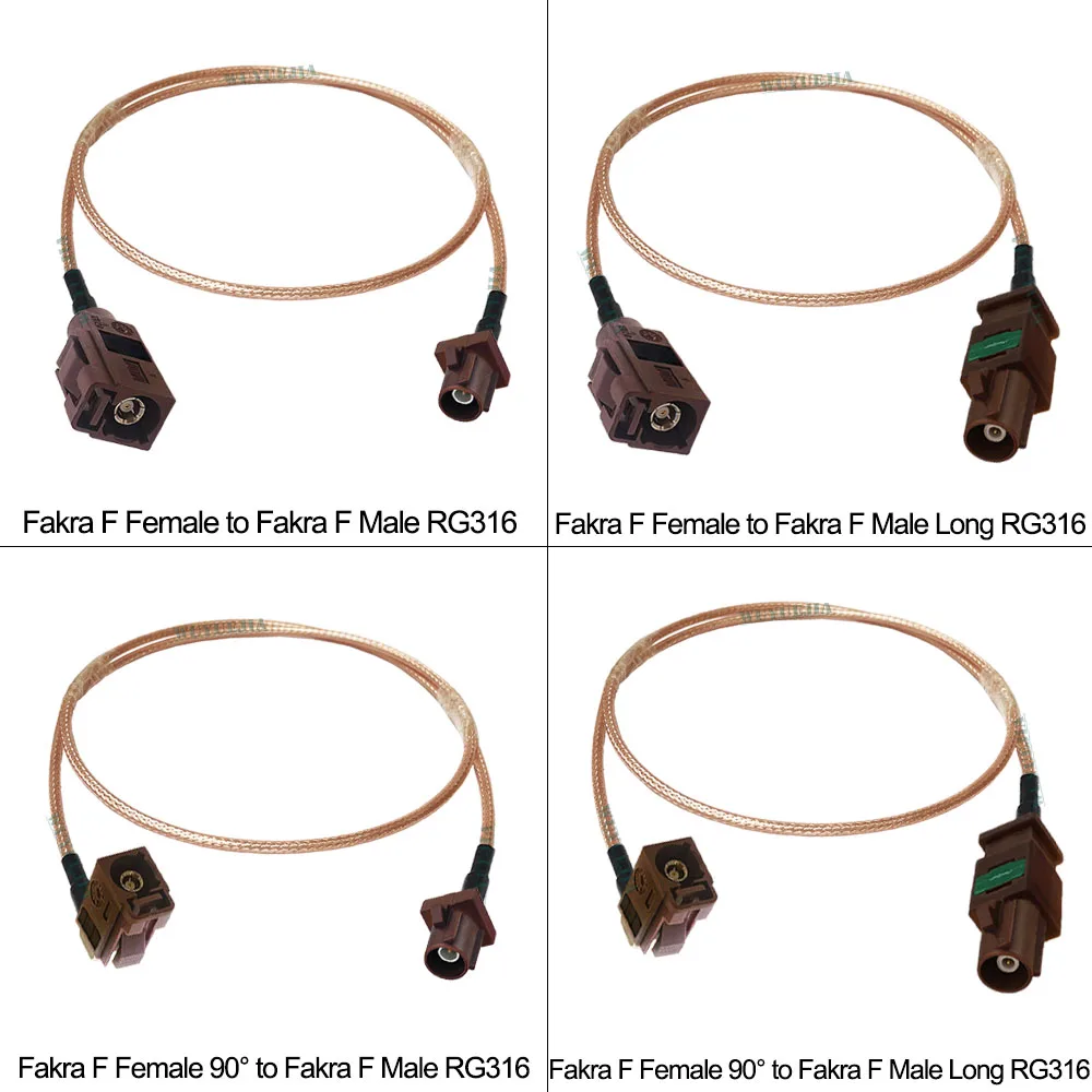 

RAL 8011 Brown Fakra F Male to F Female Connector 50 ohm RG-316 Coaxial Cable WIFI Router Antenna Extension Pigtail Cord Jumper