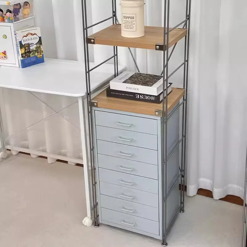 35 wide household iron storage cabinet multi-layer drawer  living room snack mobile iron chest