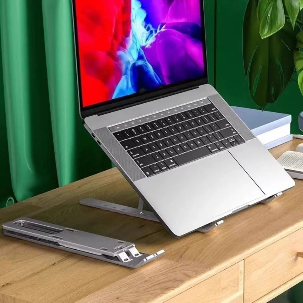 Support d'ordinateur portable en alliage d'aluminium, Base de Support pliable pour ordinateur portable, Support de refroidissement antidérapant, Support pliable pour ordinateur portable
