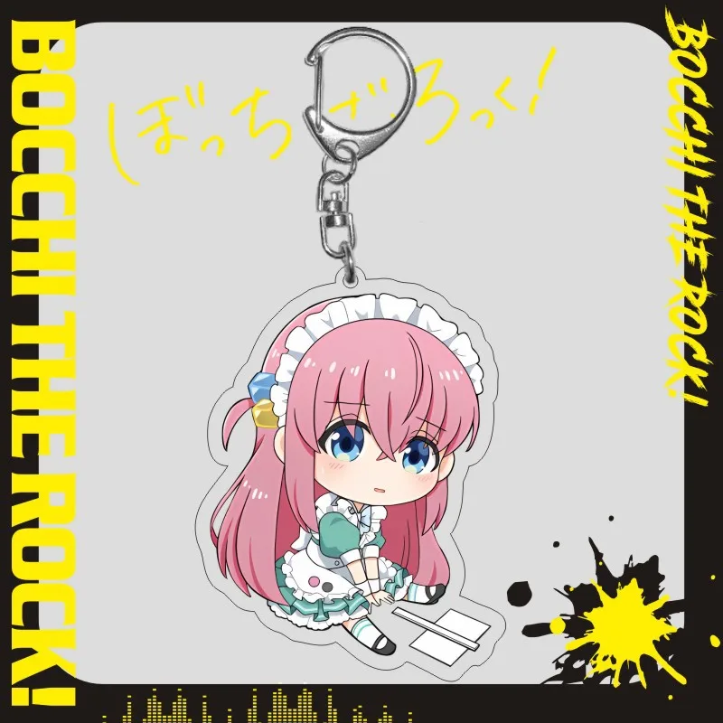 Cute BOCCHI THE ROCK SD Cute Gotoh Hitori Yamada Ryo Kawaii Acrylic Key Chain Keyring Strap Figure Hanging Accessories Keychain