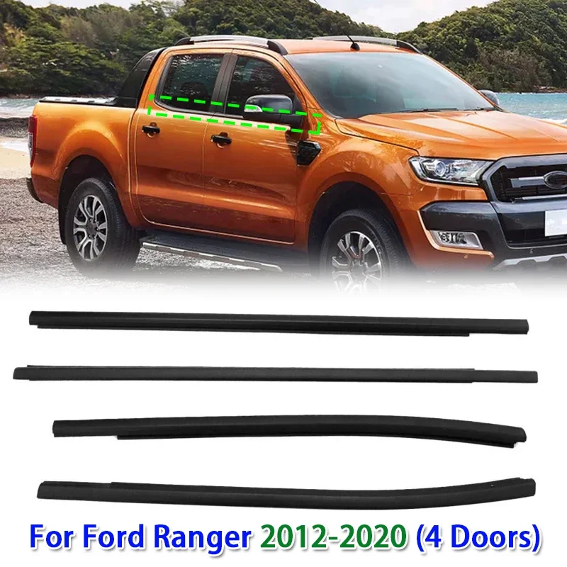 

4PCS Car Window Glass Window Seal Moulding Trim for Ford Ranger 2012-2020 (4 Doors)