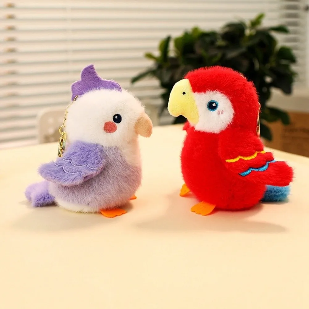 Trendy Cute Bird Plush Toy Colorful Soft Parrot Dolls Pendant Creative Adorable Stuffed Animal Kids Gifts