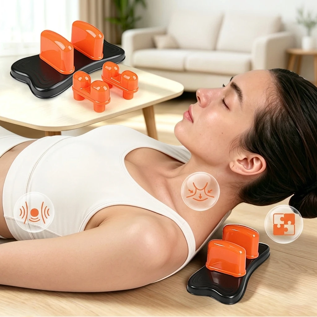2 In 1 Waist Neck Massager ABS Body Device With Lumbar Stretch Function And Ergonomic Spine Fit Design For Home Office