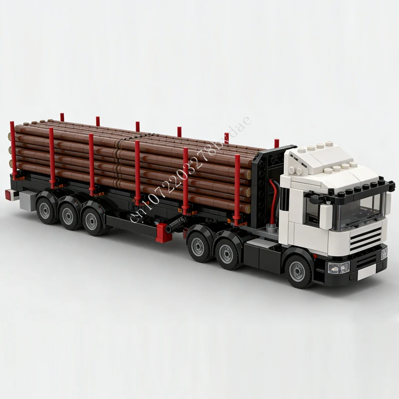215 قطعة MOC مدينة النقل سجل مقطورة نماذج من الشاحنات اللبنات الطوب لتقوم بها بنفسك الإبداعية الجمعية اللعب عطلة الاطفال هدية الأعمار