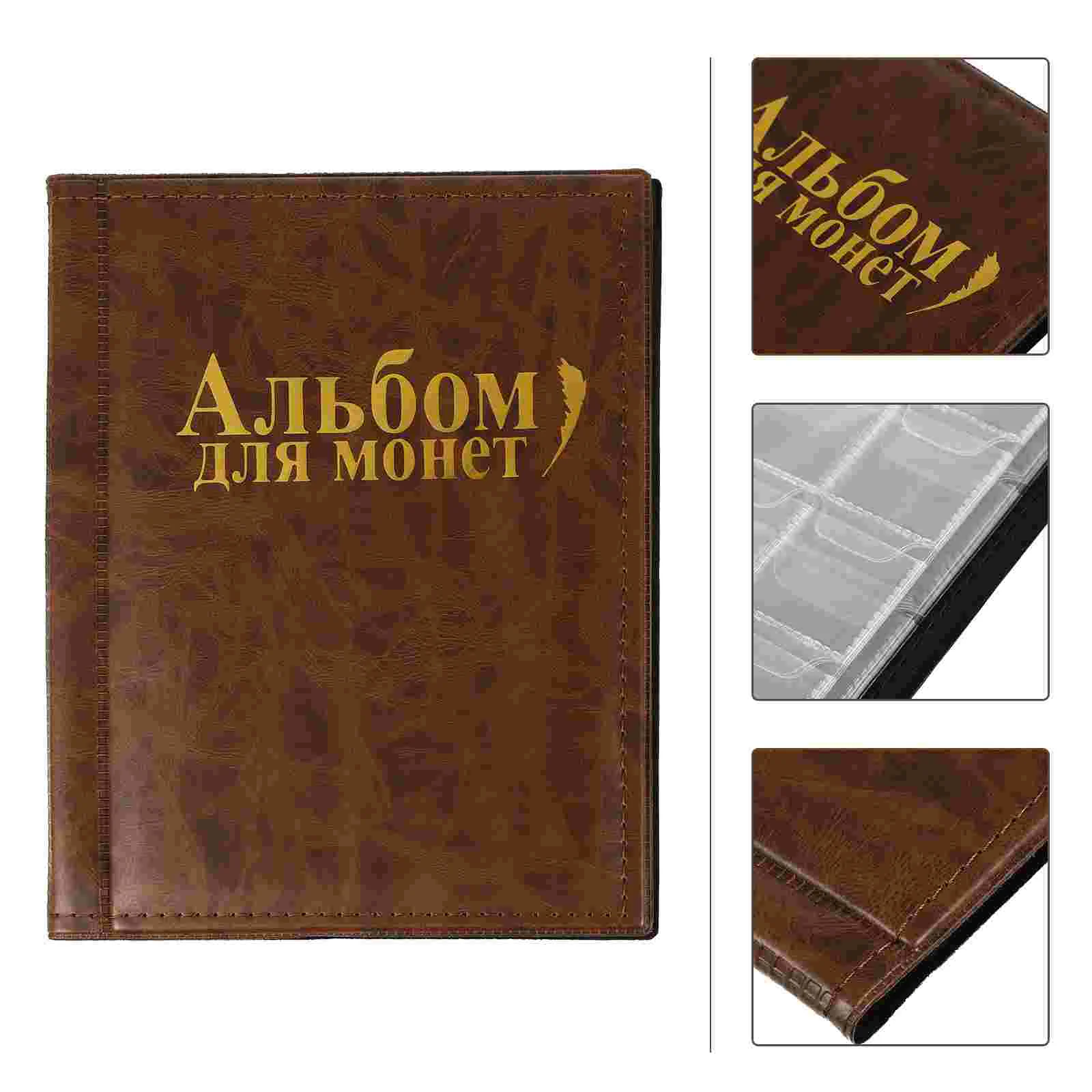 Coin Collecting Page Picture Album Collection Book Bookshelf Photo Albums Brown Holder