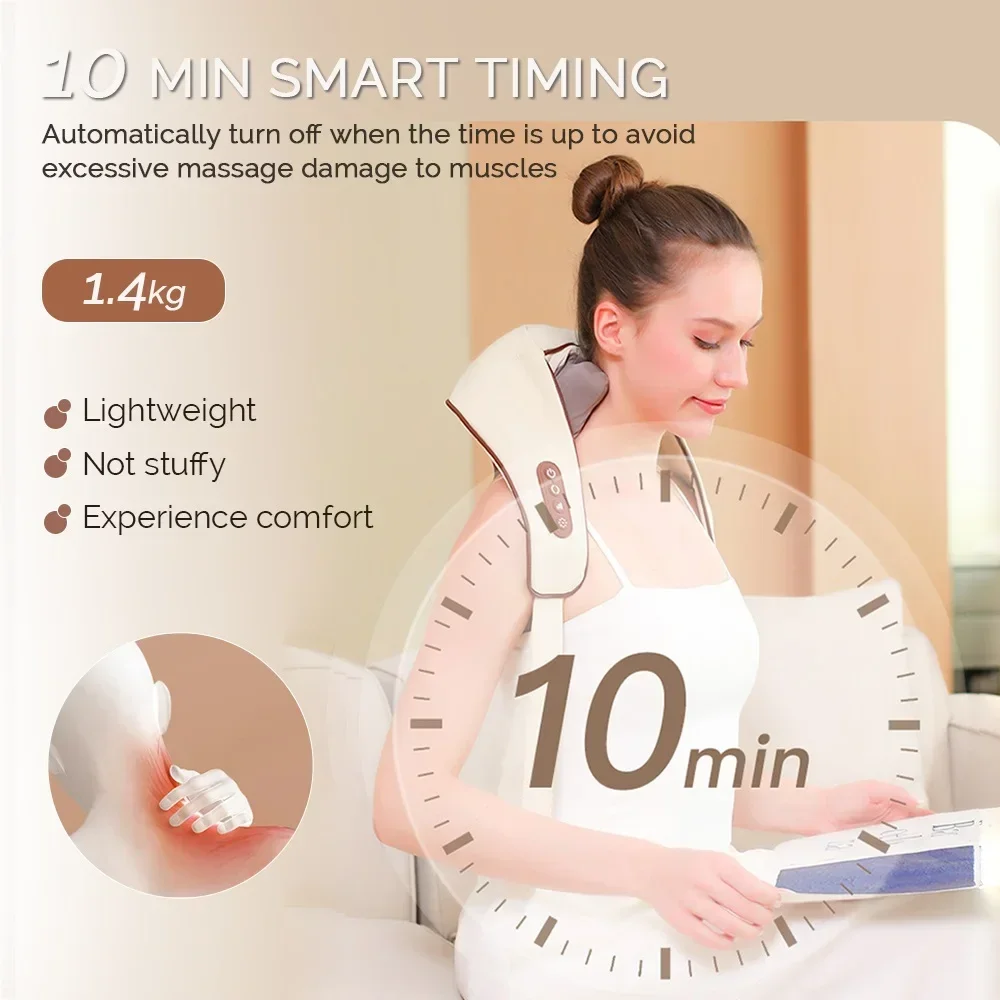 Electric Cervical Massage Shawl Heated Kneading Neck and Back Massage Machine Shoulder Body Care Trapezius Muscle Pillow