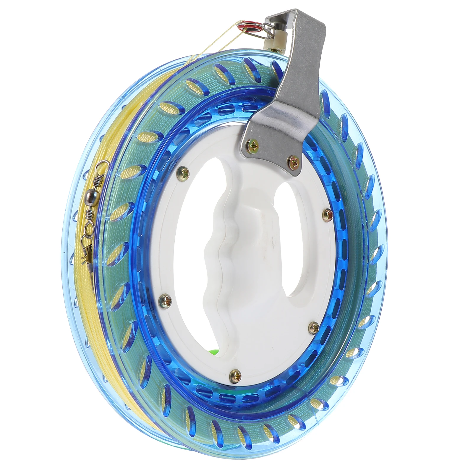 1セット 1セット ラインホイール ブルー 軽量 ロック可能 ハンドホイール アウトドア カイトフライング スプールリール ワインダー カイト糸アクセサリー