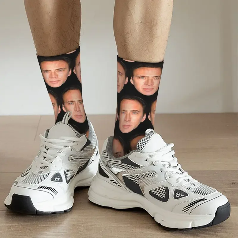 Y2K Funny nick Cage Unisex ciclismo 3D stampa Happy Socks Street Style Crazy Sock