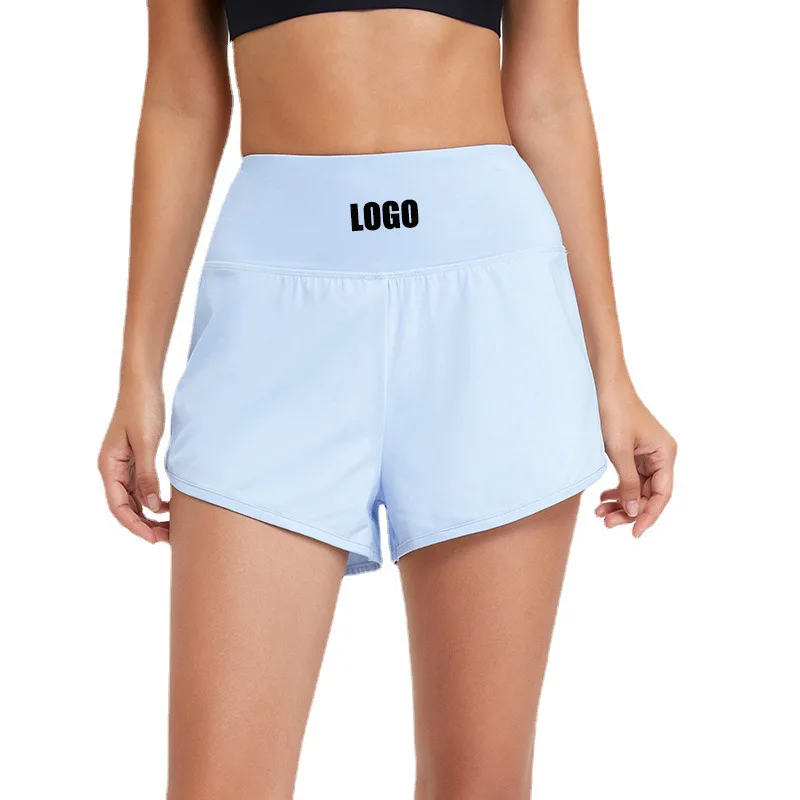 Custom LOGO2024 summer women's clothing new fitness sports high waist anti-light quick-drying running sports yoga shorts