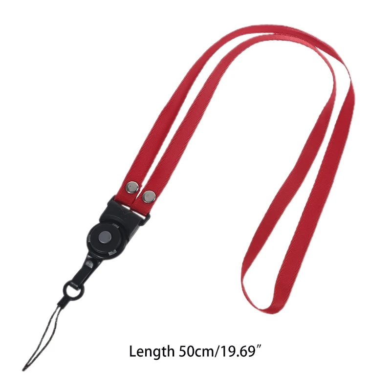 50cm 독특한 디자인 세련된 솔리드 컬러 스트라이프 2-in-1 분리형 회전식 홀터 매는 밧줄 케이스 지갑용 전화용