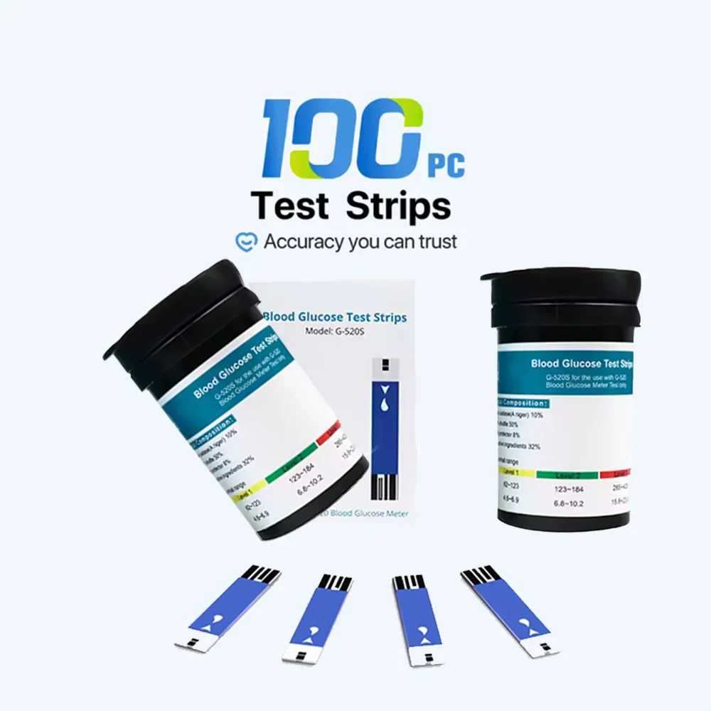 Kit de bandelettes de test de glycémie, 50/100/150 pièces, sans code, pour testeur de diabète, moniteur médical de glycémie