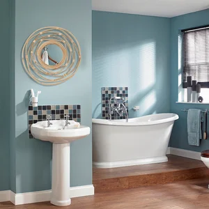 Duvara ayna ve rattan, kumaş, asılı iskandinav dekoratif aynaların yanı sıra rattan ve doğal el dokuması masa bohem koridordan banyoya Ratan'ın aynasındaki en iyi 10 satış-no. 8