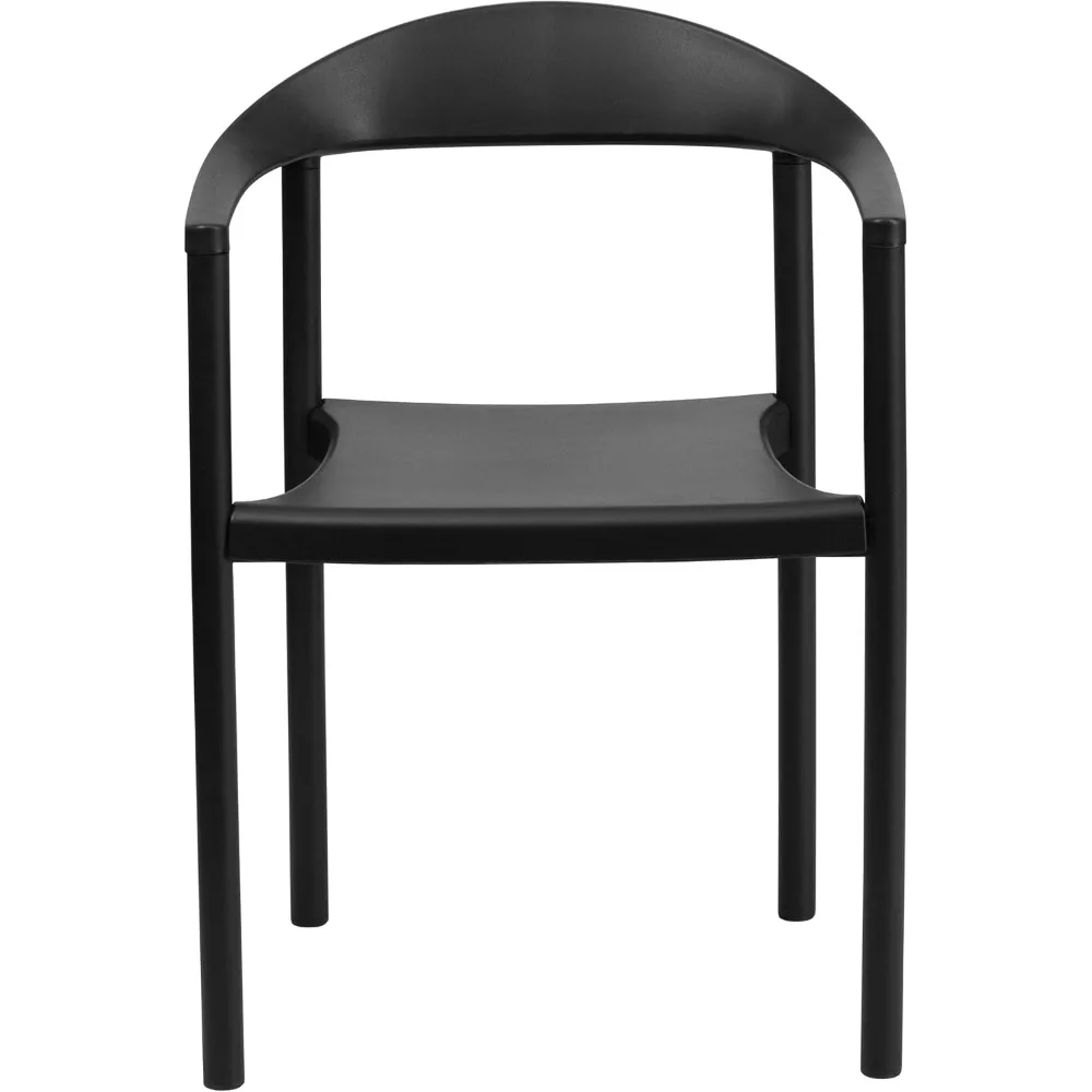1000 lb. Capacity Black Plastic Cafe Stack Chair