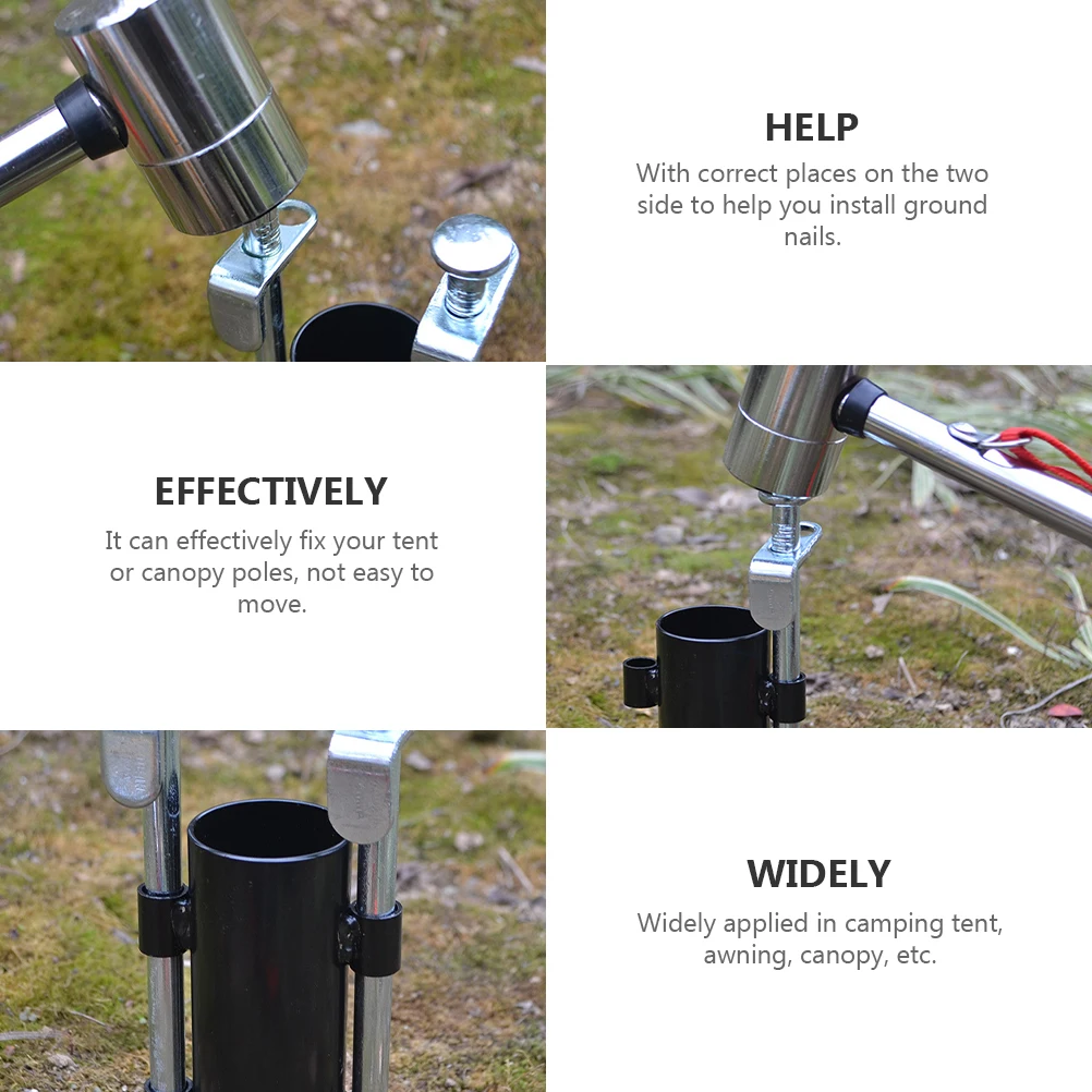 

2pcs Holder Awning Rod Fixor Fixing Heavy Duty Camping Supplies Outdoor Accessories Canopy Tent Pole Canopy Holder Tent Awning