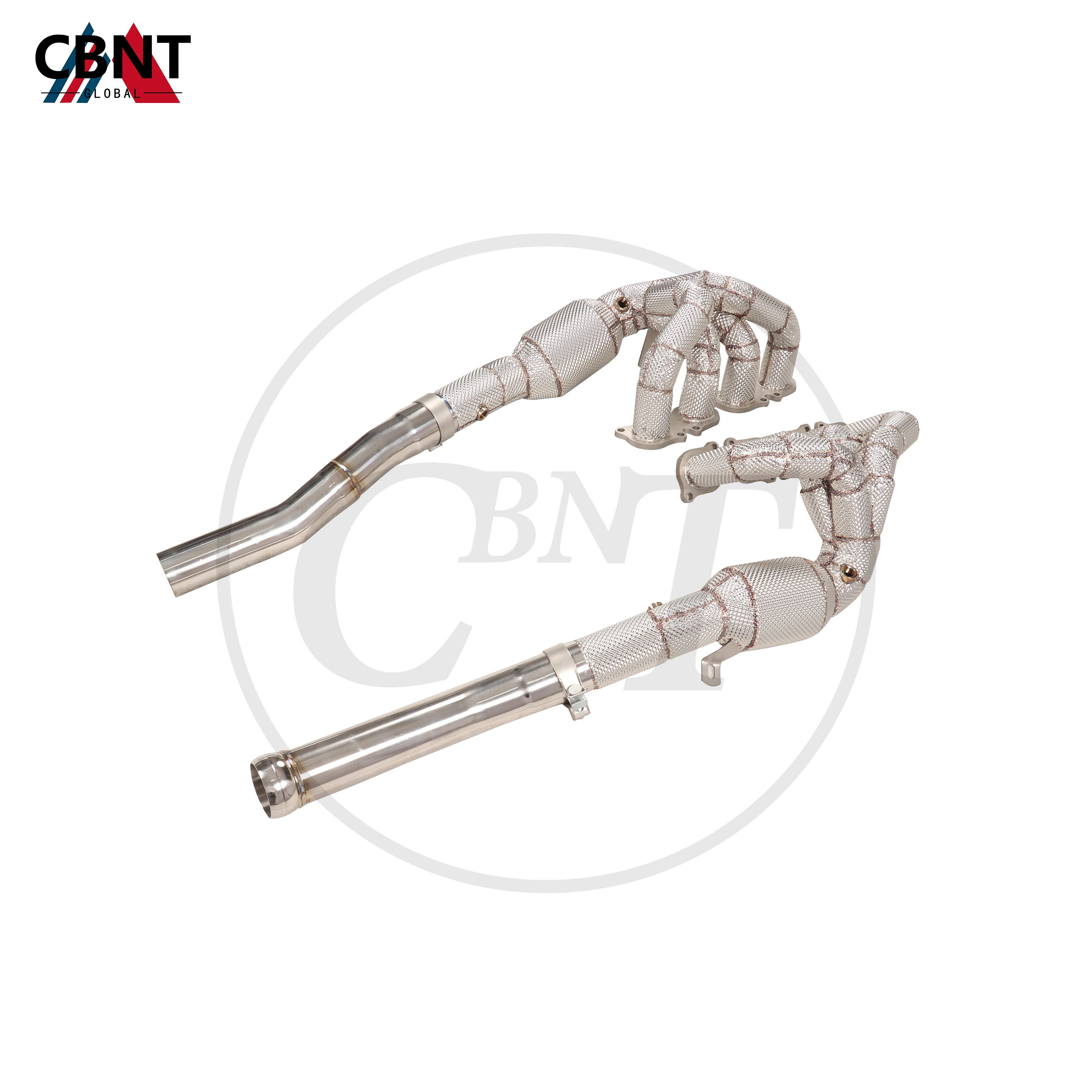 

CBNT for Mercedes Benz SLS 63AMG 6.2L Exhaust Manifold Header with Heat Shield High Performance SS304 Tuning Exhaust-pipe