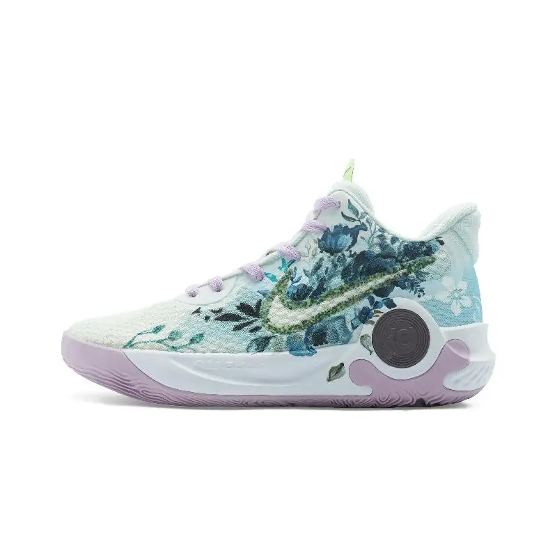 

[Custom Men's style: Flowers bloom in the south of the city]Nike KD Trey 5 IX Vintage Basketball Shoes Men Mid-Top White/Gree