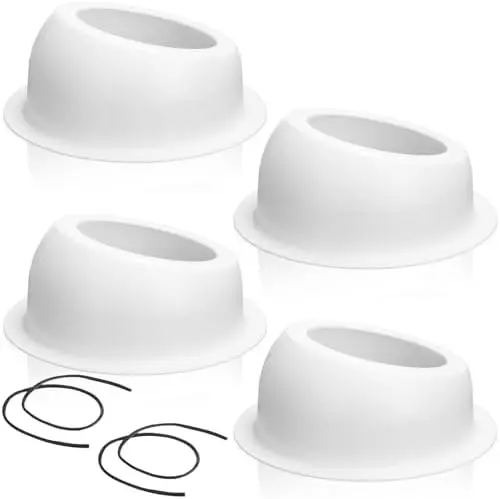 

Amylove 4Pcs 6.5" White Speaker Boxes - Universal Angled Enclosures with Rubber Strips for Easy Mounting