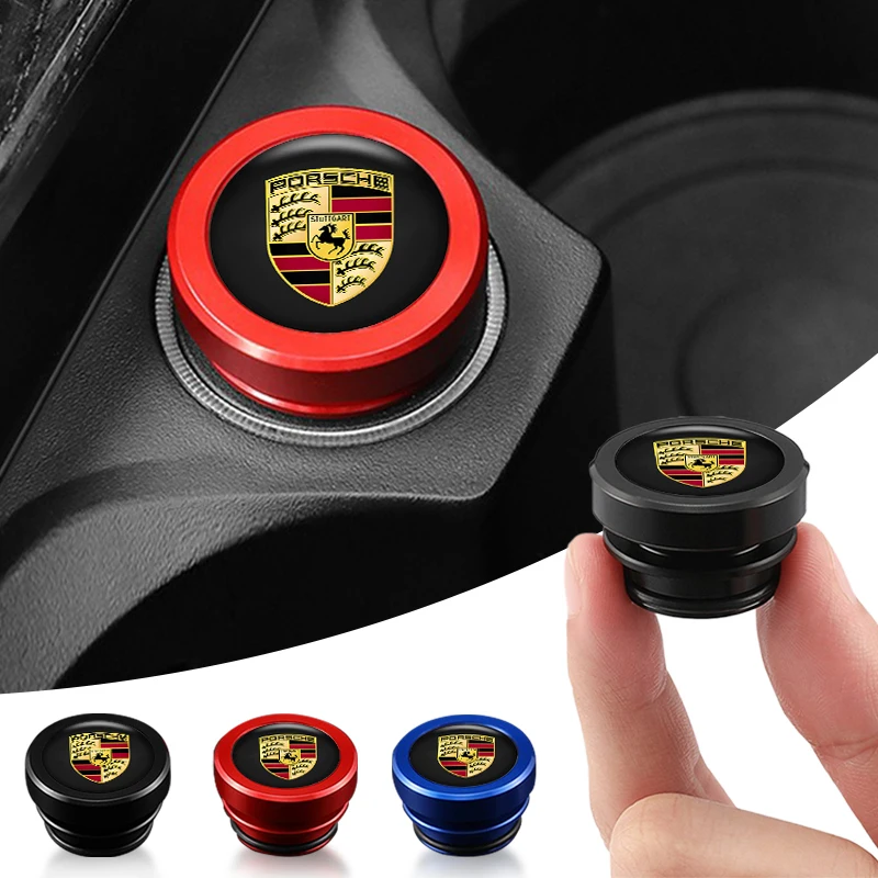 Alloy Car Cigarette Lighter Cover Dust Proof Decoration Cap for Porsche Cayenne Panamera Macan 911 718 Taycan Boxster Cayman 918