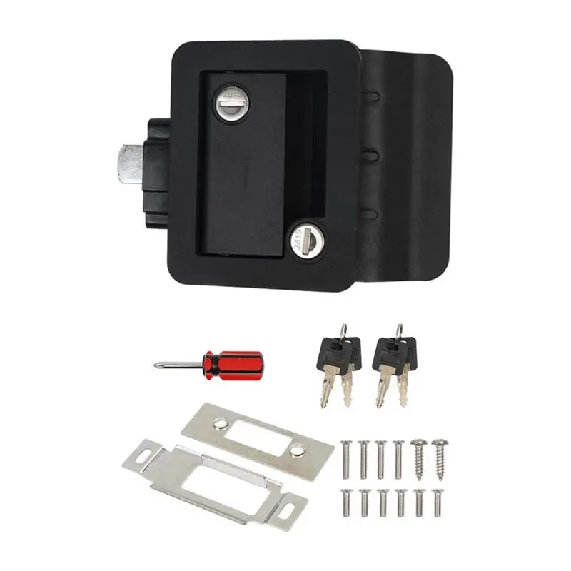 

ABQB-RV Door Lock Latch Replacement Kit With Paddle Deadbolt For Travel Trailers Camper Entry Doors Including Keys
