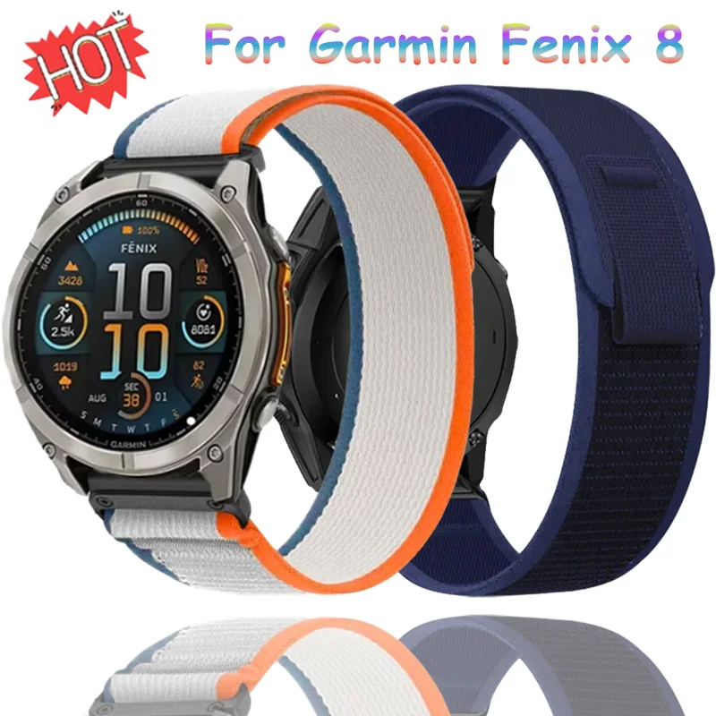 Quick Fit 26mm 22mm 20mm Trail Nylon-Schlaufenarmband für Garmin Fenix-Quatix-Tactix 8 51mm 47mm 43mm Armband Instinct 3-2X-2S Correa