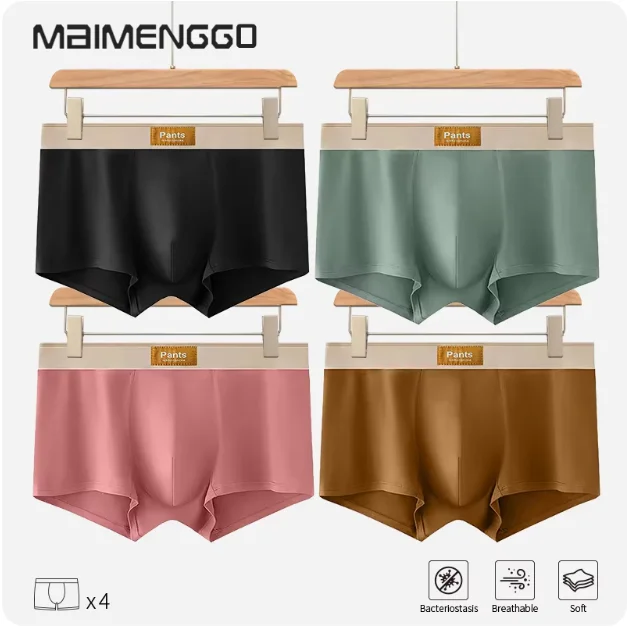 

4 pcs Men Underwear Cotton BoxerShorts Hombre Panties Man Breathable Underpants Sexy Sports Comfort Male Boxers Large Size L-7XL