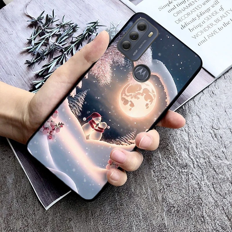 

Phone Case For Moto G85 G55 G05 G14 G75 G31 G50 G10 G20 G30 G60 G13 G32 G84 G54 G53 G72 G24 Power Cute Snowman Christmas