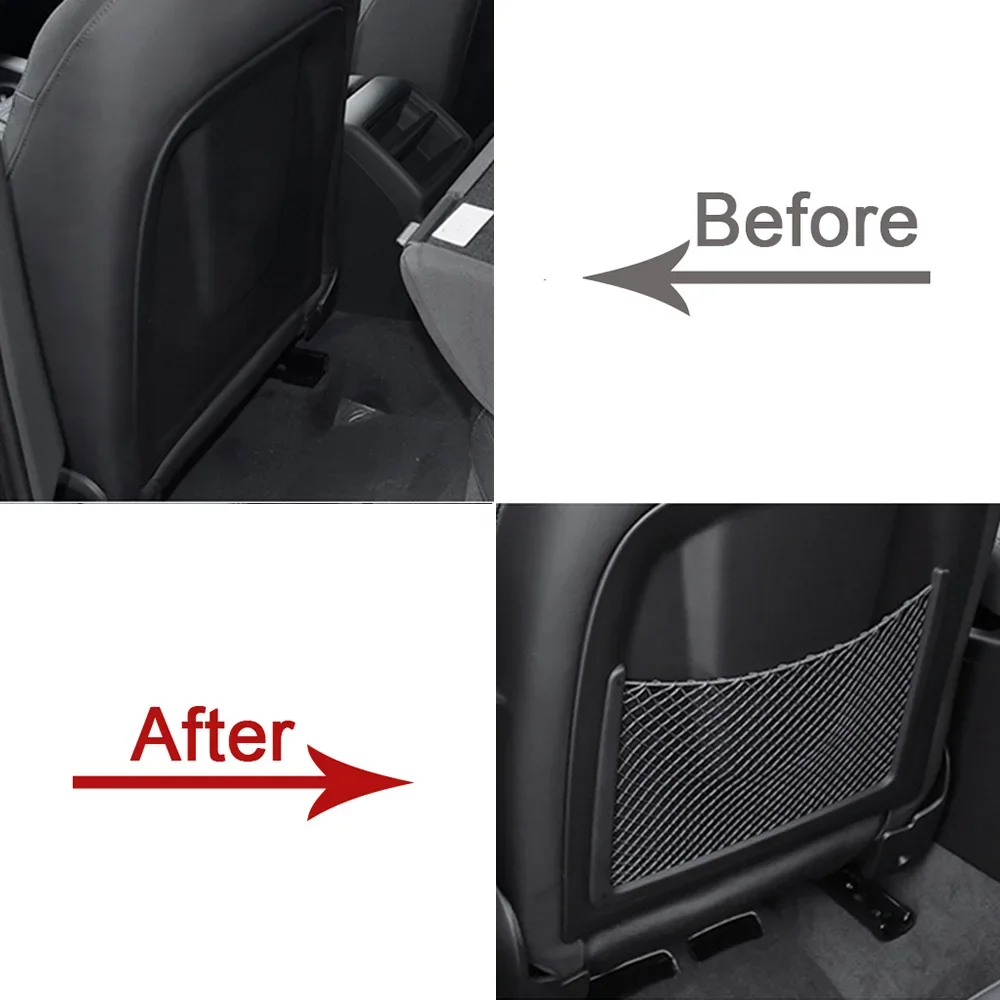 Car Rear Seat Back String Net Mesh Storage Pocket Organizer Auto Interior Accessories For Audi A4 B8 A5 Q3 A3 A6 C7 Q5 B9 Q7