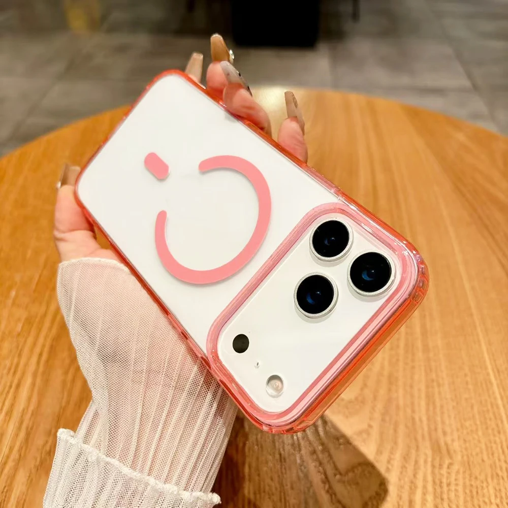 حافظة هجينة لهاتف آيفون 17 Air 16 16e 15 14 13 12 11 Pro Max Plus Mini مغناطيسية قوية لهاتف Magsafa لون الحلوى غطاء صلب غير لامع #3