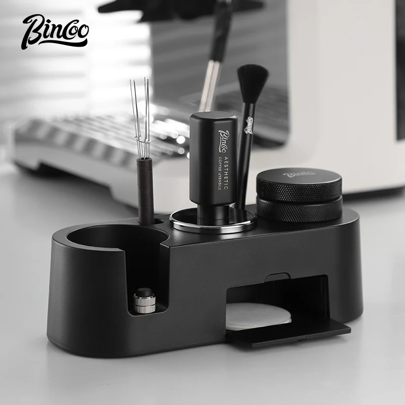 

Bincoo Espresso Mashing Station 3-Piece Set Adjustable Height Dispenser Storage Rack for 51/53/58mm Coffee Station Stand