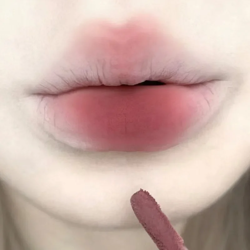 누드 벨벳 립 글로스, 방수 지속력, 끈적이지 않은 컵 매트 리퀴드 립스틱, 다크 브라운 레드 립 틴트, 머드 메이크업, 입술 화장품