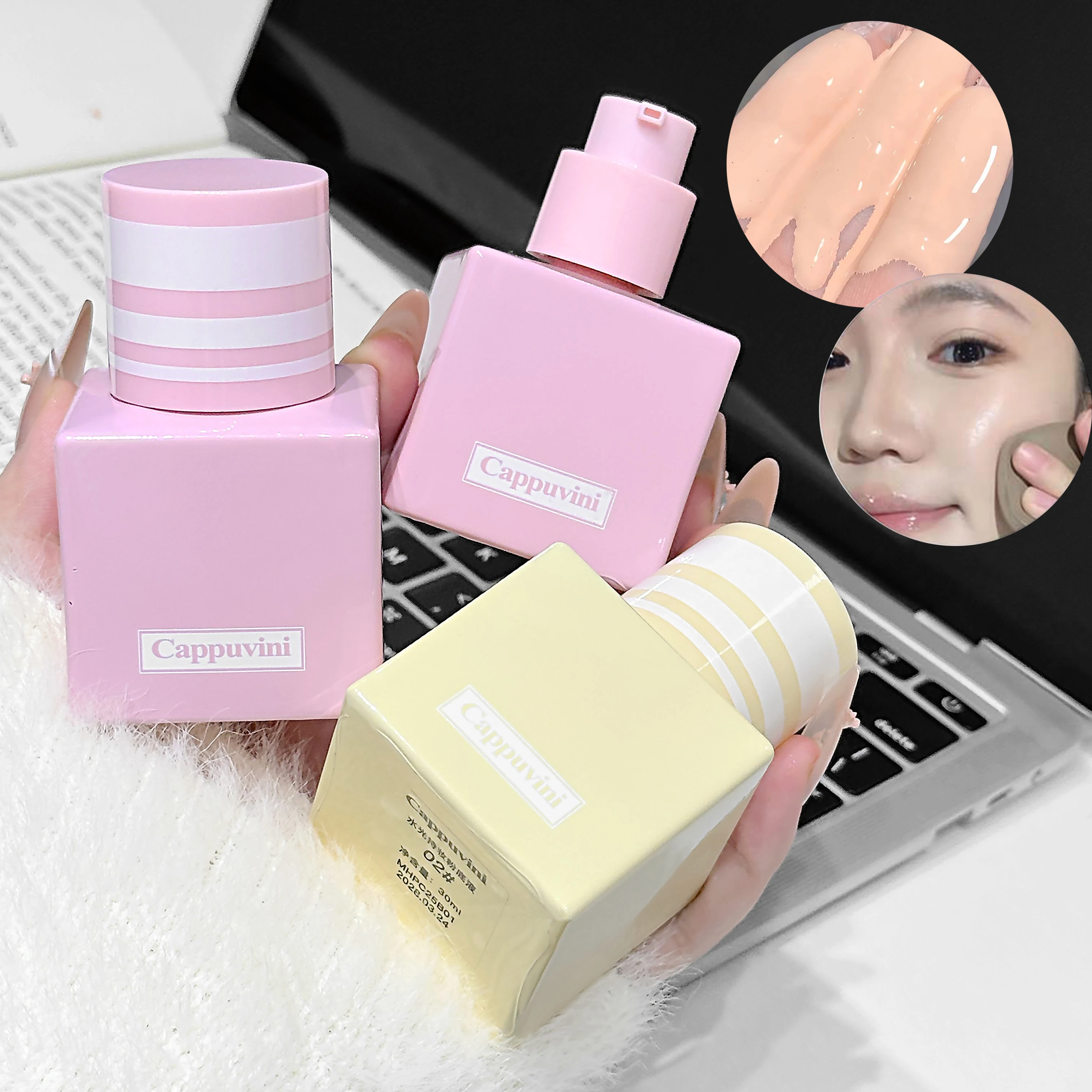 Watery Long-lasting Liquid Foundation Naturally Covers Flaws Waterproof Plain Face Cream Flawless Base Makeup