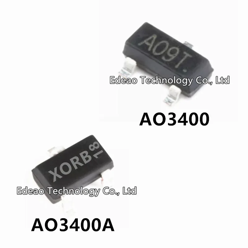 100-1000PCS/lot NEW AO3400 AO3400A SOT-23 Marking：A09T  XORB  N-channel  MOSFET 3400