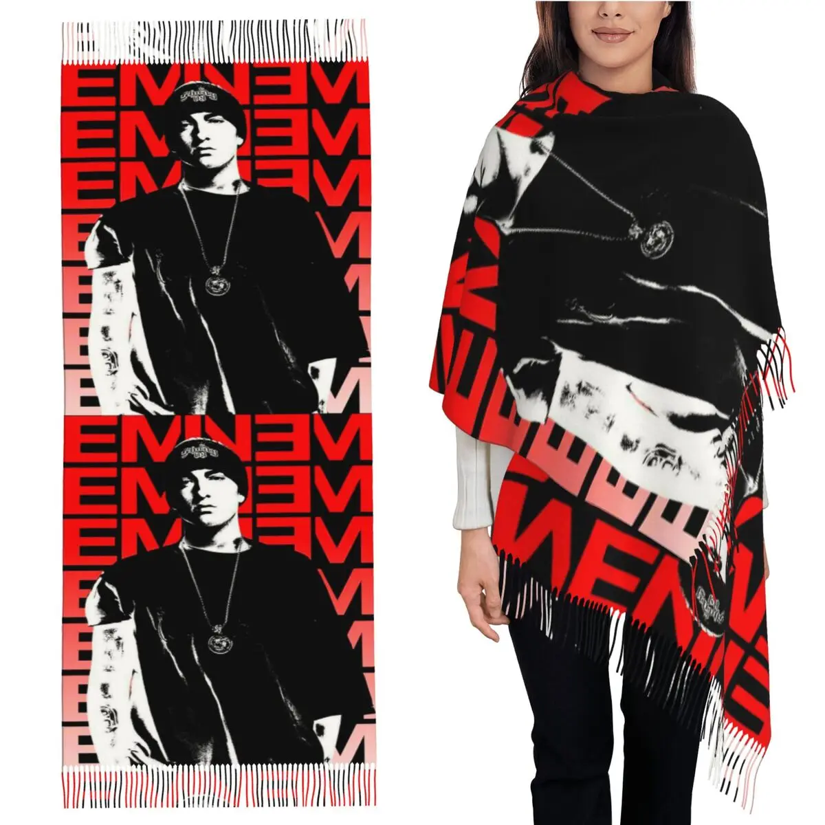 

Shady Eminem Kids Scarf Tassel Scarves for Women Soft Warm Shawls and Wraps Large Fall Winter Shawl Wrap