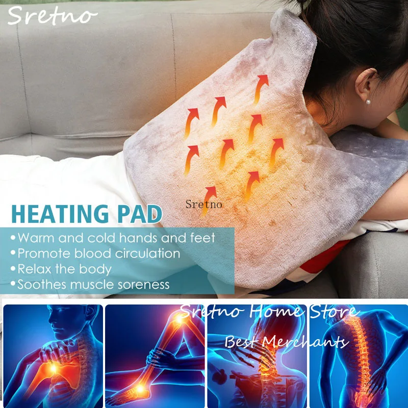 

SRETNO Electric Heating Shoulder Pad Relieving Fatigue Household Neck and Shoulder Warm Electric Mat 3-Speed Temperature Control