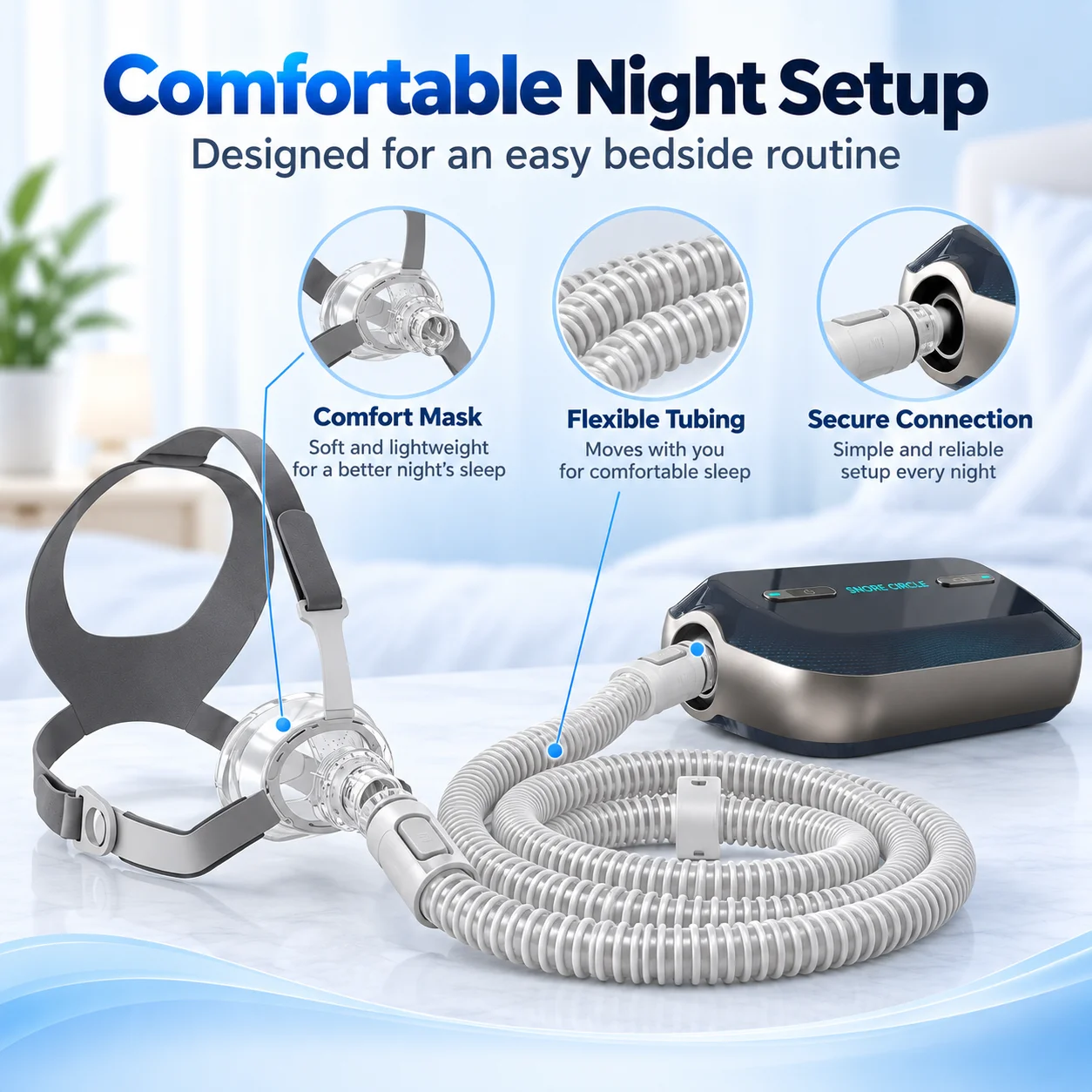 Resoxy Auto CPAP Machine Portable For Travel Sleep Apnea CPAP Machine Anti Snoring OSA Respirator with CPAP Mask Mini Ventilator