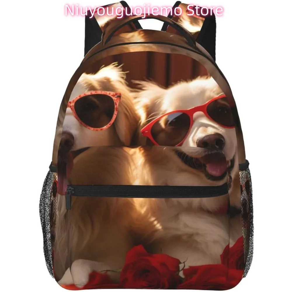 

Funny Golden Retriever Dog Lightweight Laptop Backpack Lightweight Multipurpose Travel Casual Daypack Unisex College Backapcks f