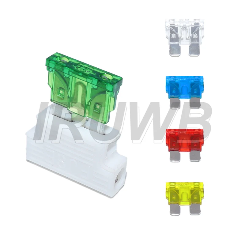 5PCS Auto Standard Middle Fuse Holder + Car Boat Truck ATC ATO Blade Fuse 1A 2A 3A 4A 5A 7.5A 10A 15A 20A 25A 30A 35A 40A