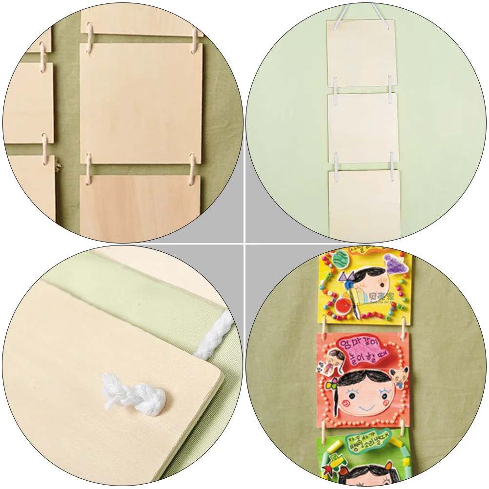 

3 Pcs DIY Hanging Board Decor Painting Craft Decoration The Banner Home Wooden Room Wall