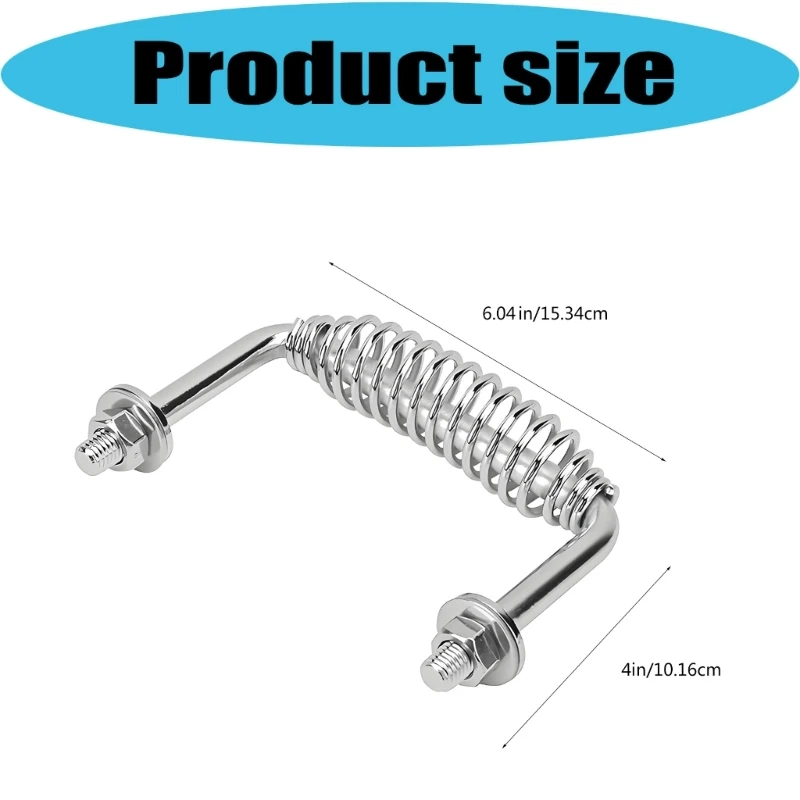 Durable 304 Nonrust Steel Bolt On Spring Handle For BBQ Grills Tool With Comfortable Grip And Easy Installation HX6C