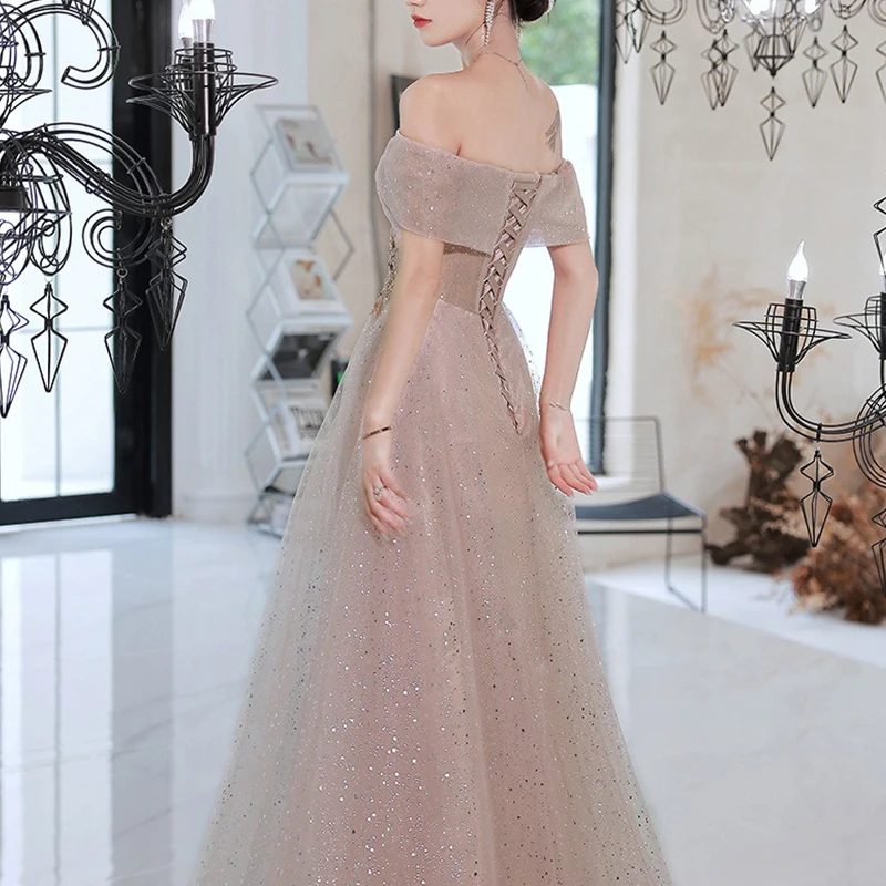 Luxury French Off-Shoulder Gala Dress - usage example