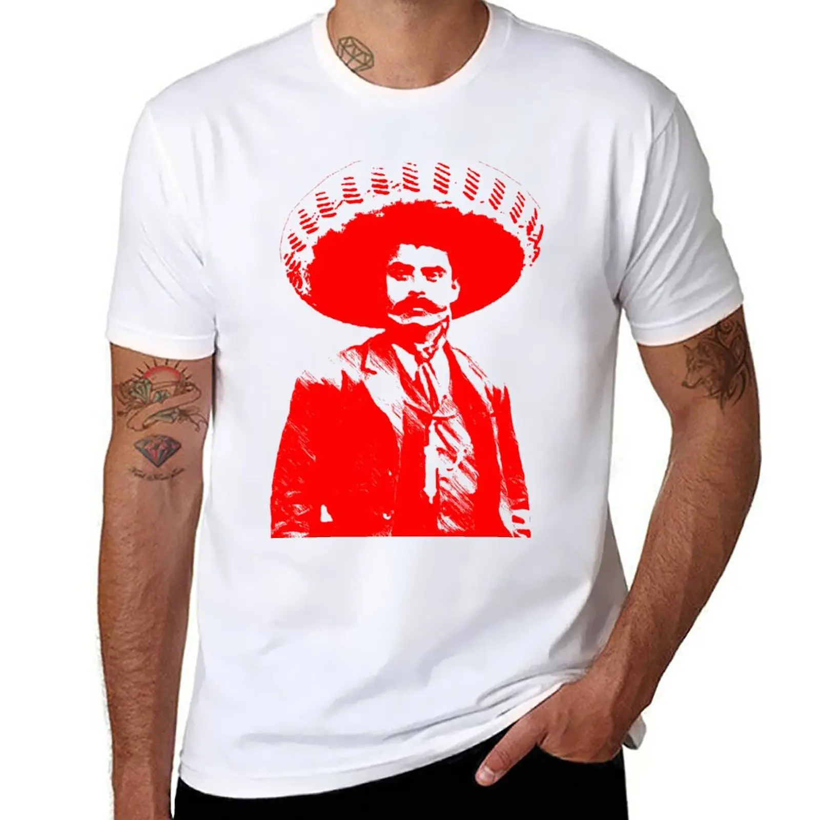 New Emiliano Zapata - unichrome red T-Shirt kawaii clothes black t shirts sports fan t-shirts men graphic t shirts